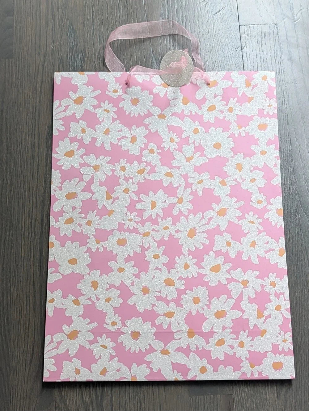 Isaac Mizrahi New York Pink Daisy Large Gift Bag 18